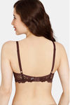 Rosaline Cyber Grove Everyday Double Layered Non Wired 3/4th Coverage Lace Bra - Rum Raisin — thumbnail 2